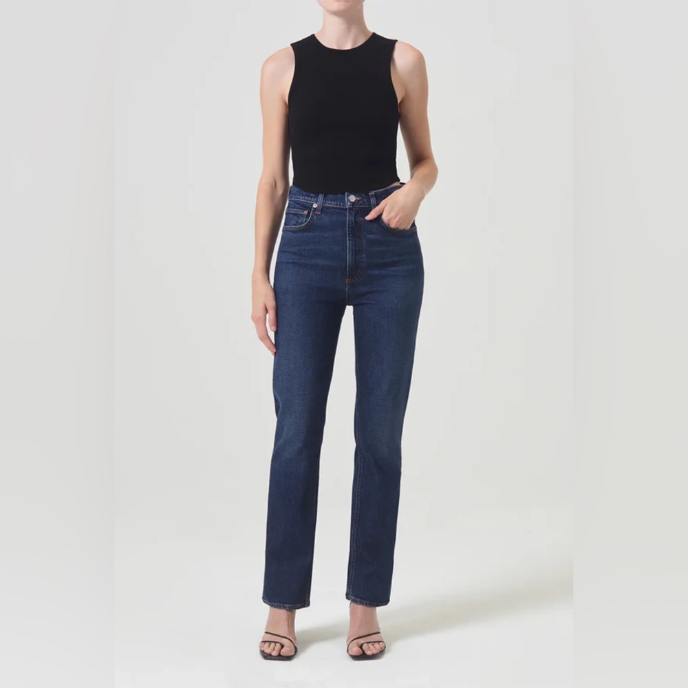 AGOLDE High Rise Stovepipe Jeans Size 26 in Discord Blue Wash
